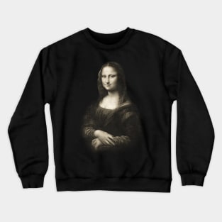 Mona Lisa in Vintage Sepia Crewneck Sweatshirt